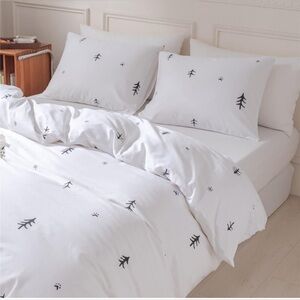 Kids Duvet Cover Twin Cotton White/Grey,Premium Boys Girls Bedding Sets Twin